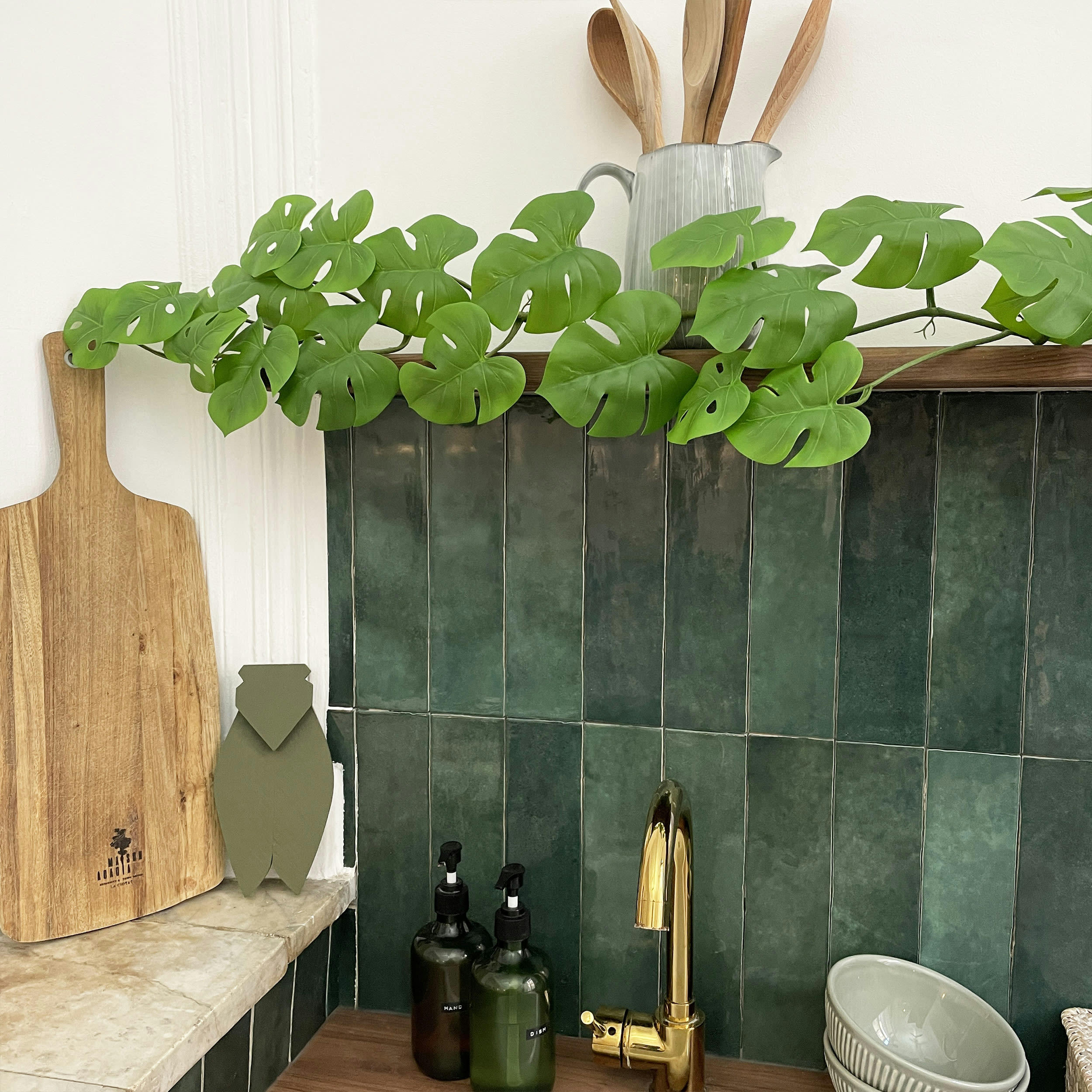 - Chute plante artificielle de monstera 125cm