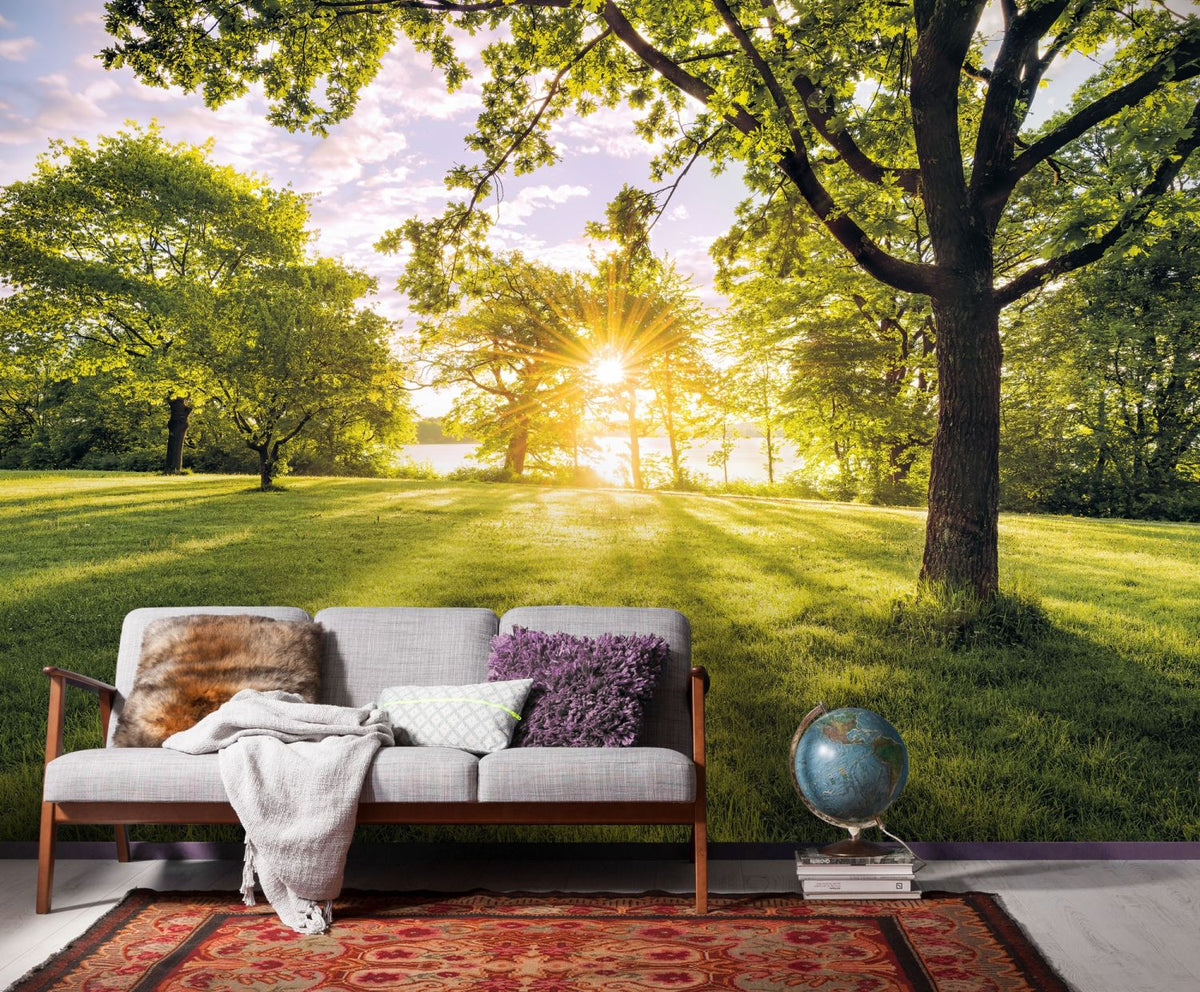 Sanders & Sanders fotobehang bosrijk landschap groen - 400 x 250 cm - 612516