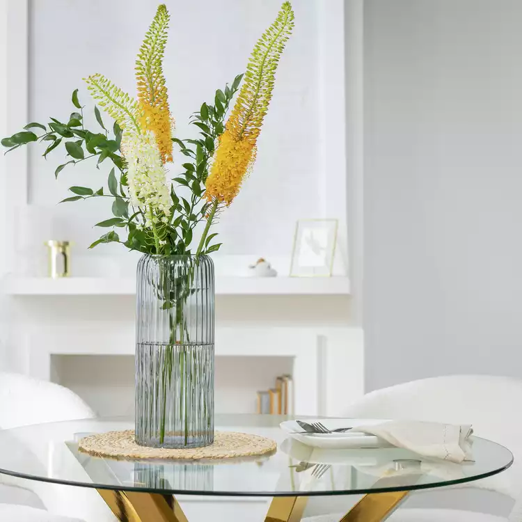 Habitat Tall Ribbed Glass Vase - Clear