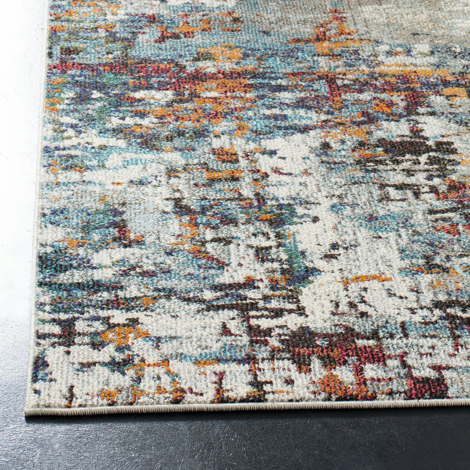 MADISON - Tapis de salon interieur en gris & bleu, 122 x 183 cm