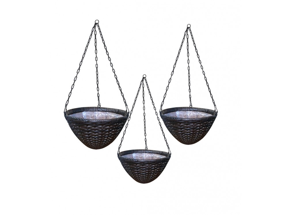 Komplet doniczek zawieszanych 3 szt. wenge PATIO | Dajar