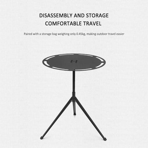 NNEOBA Round Camping Table with Telescopic Fishing Light Pole