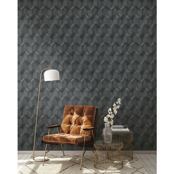 Vliestapete, BxL: 53 x 1005 cm, schwarz