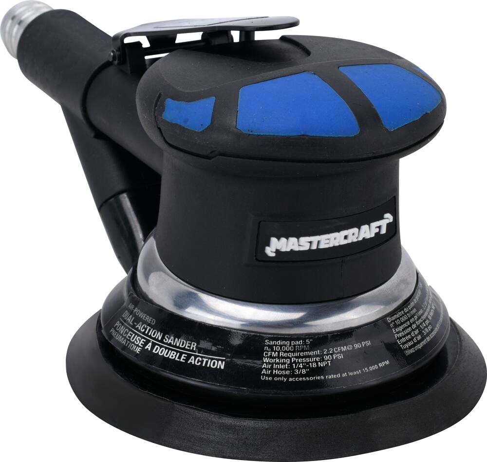 Mastercraft Lightweight Dual Action Pneumatic Air Sander, 10,000RPM