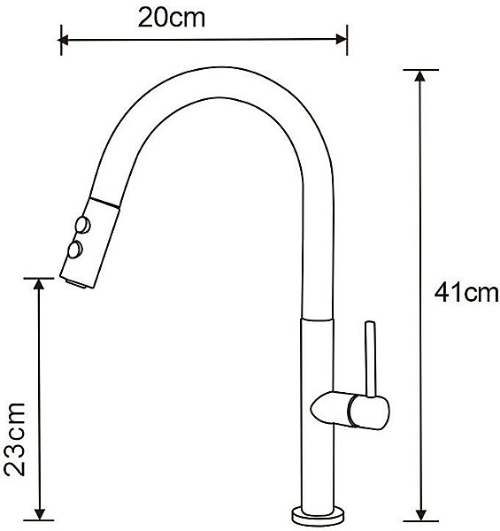 Mexen Ava robinet de cuisine, noir - 672800-70