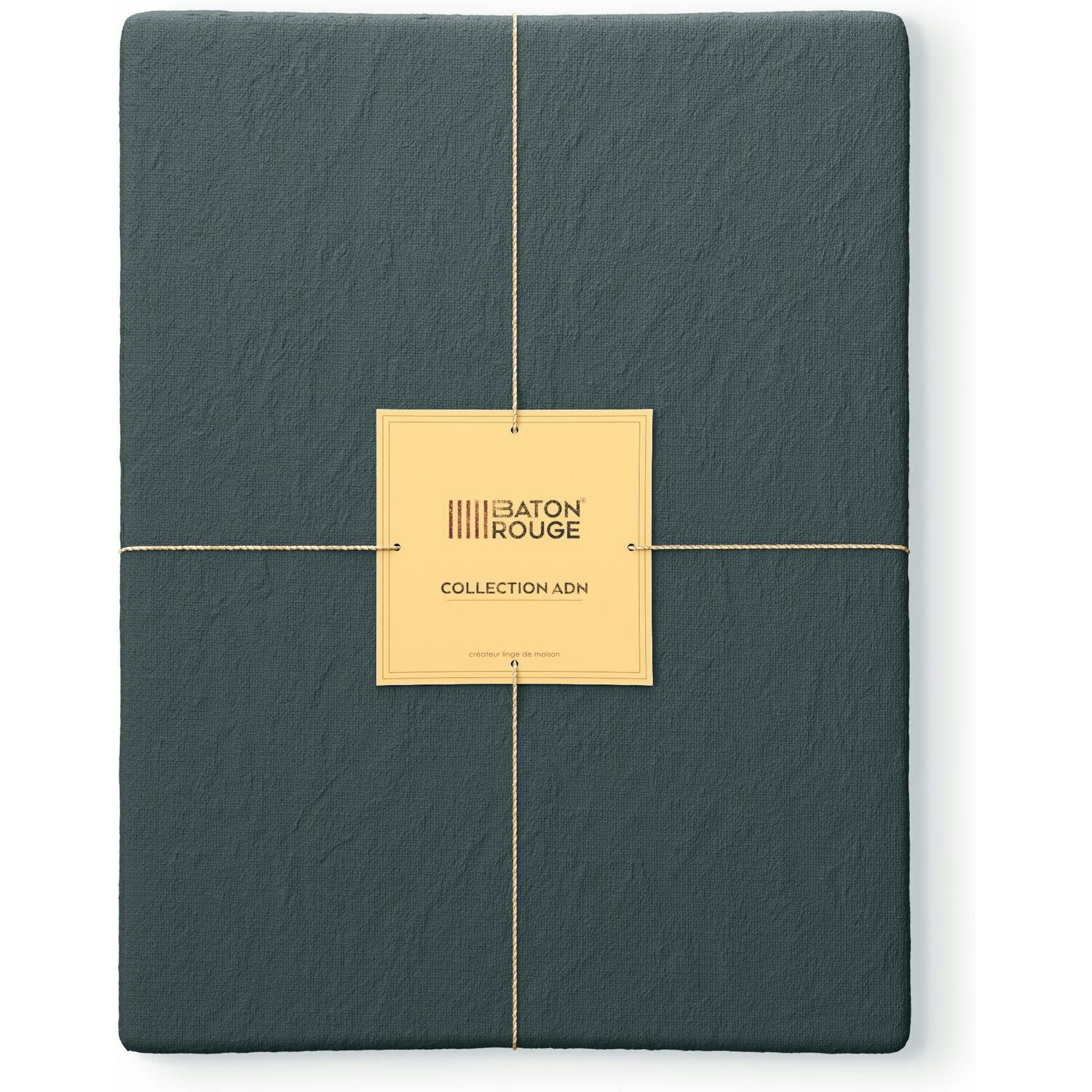 VERT - Taie d'oreiller lin lave vert 63x63 cm