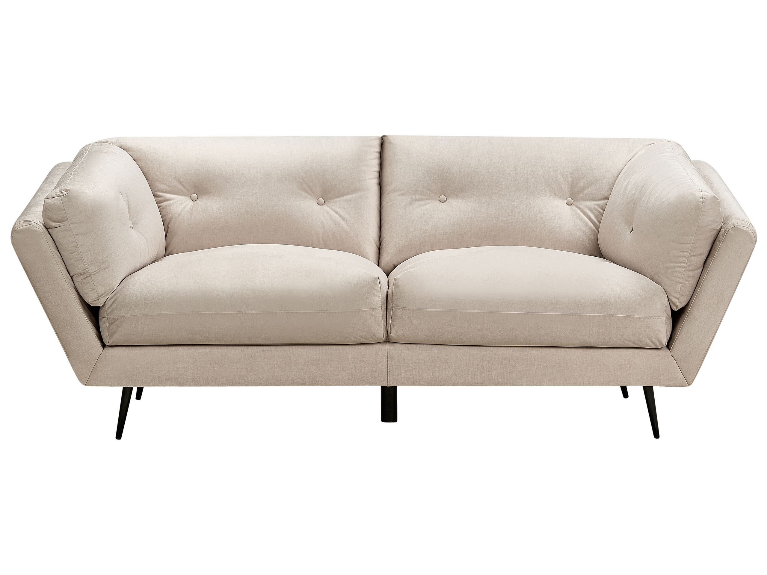 Sofa 3-osobowa pikowana welur beżowa