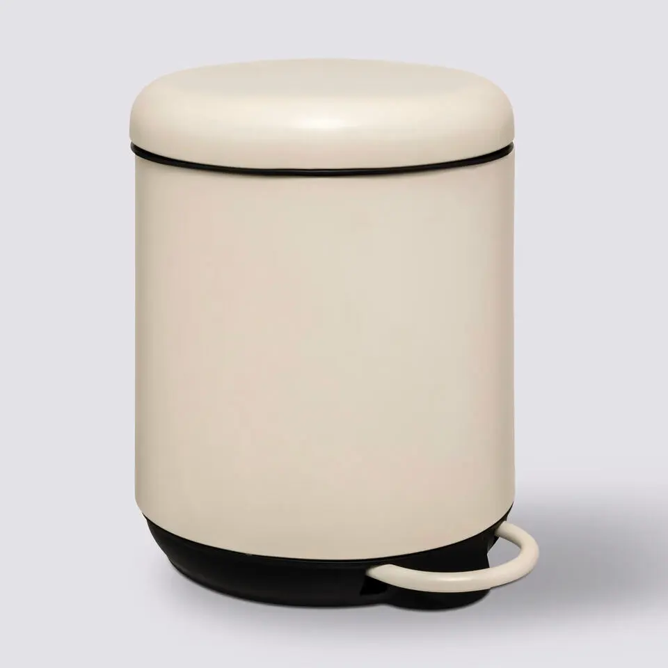 5Five Prullenbak/pedaalemmer - metaal/kunststof - 5L - ivoor