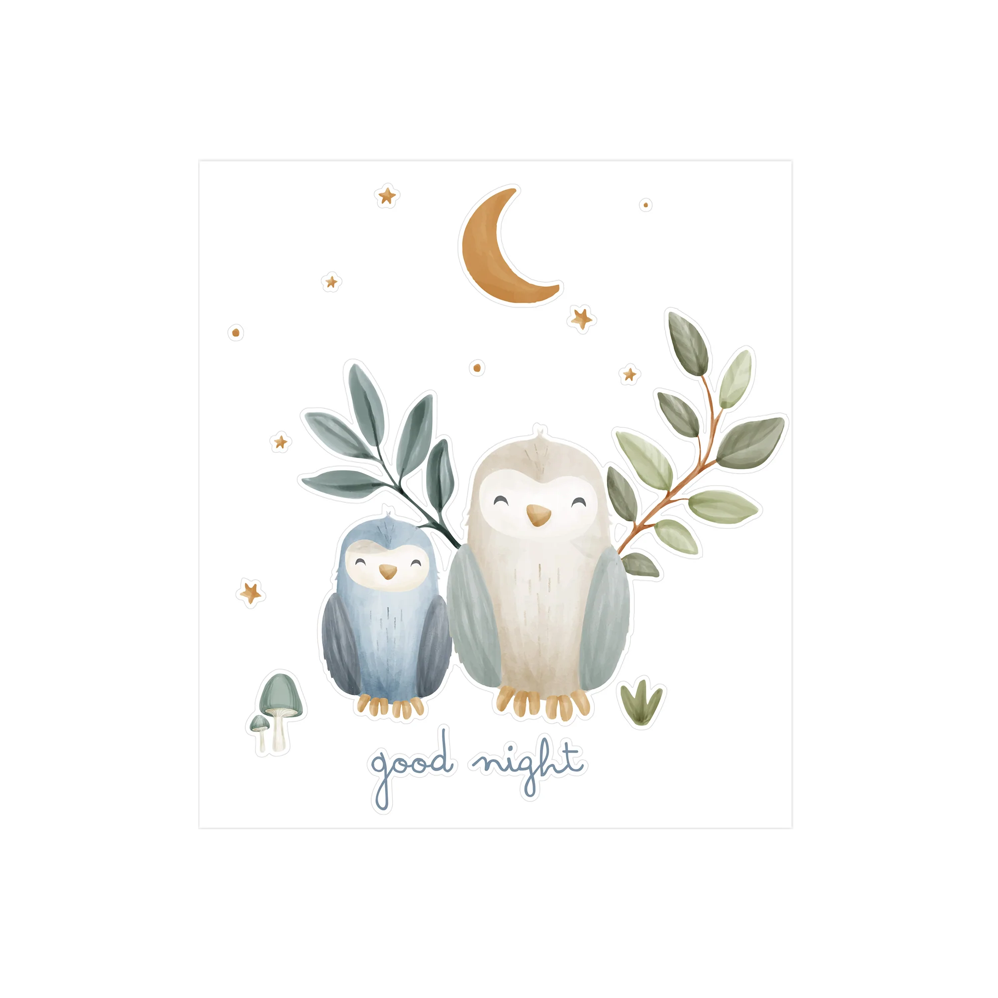 Little Dutch Sticker FOREST FRIENDS GOOD NIGHT bleu ciel