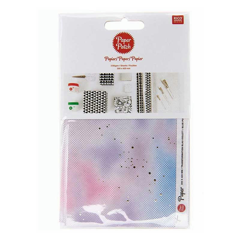 PATCH - Papier patch flou bleu & violet 30x42cm