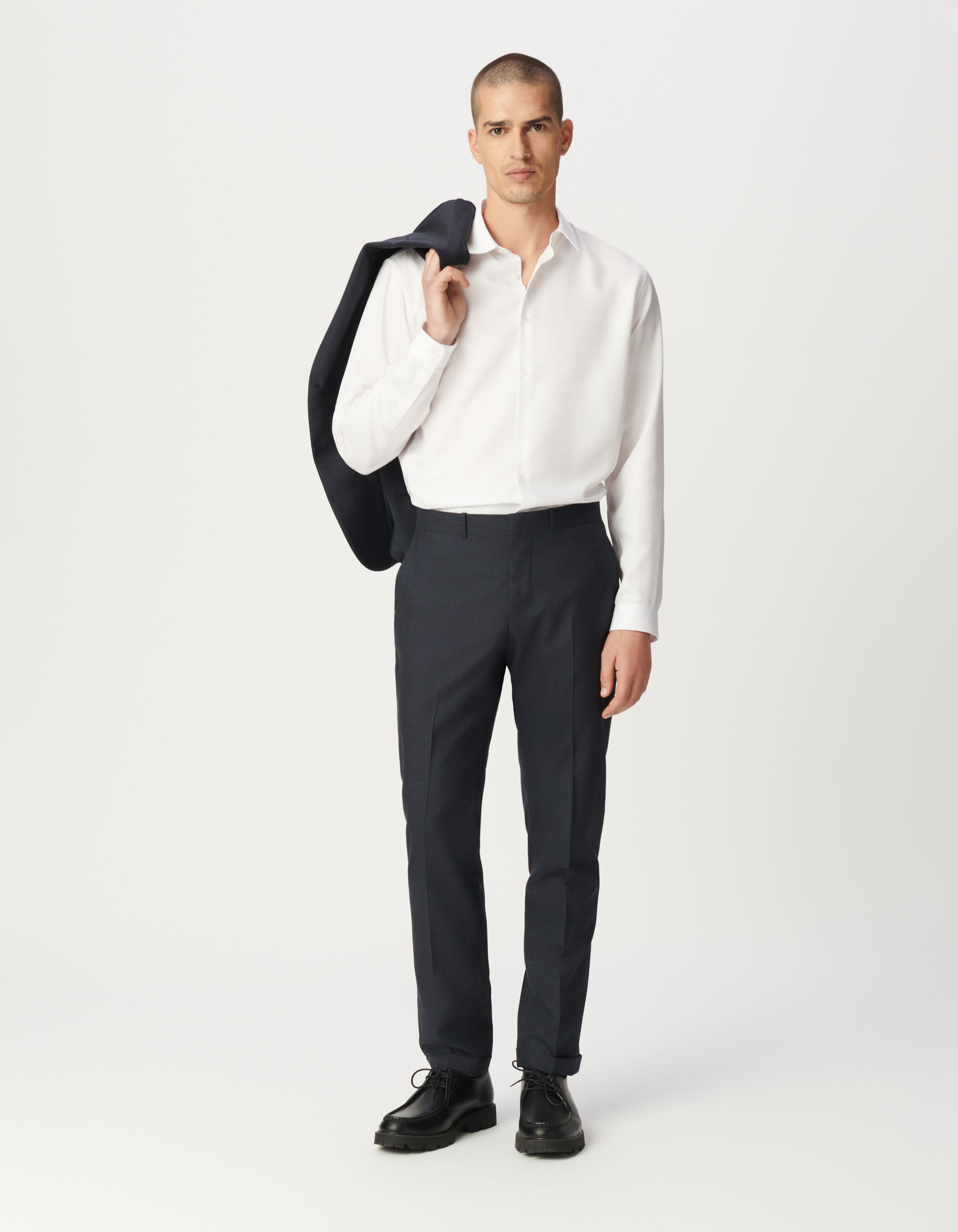 Pantalon de costume marine 100% laine Homme