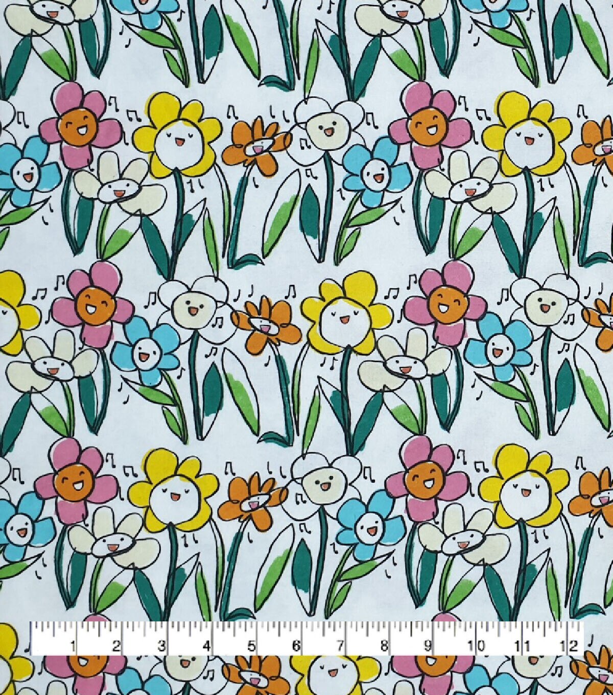 Singing Flowers Super Snuggle Flannel Fabric