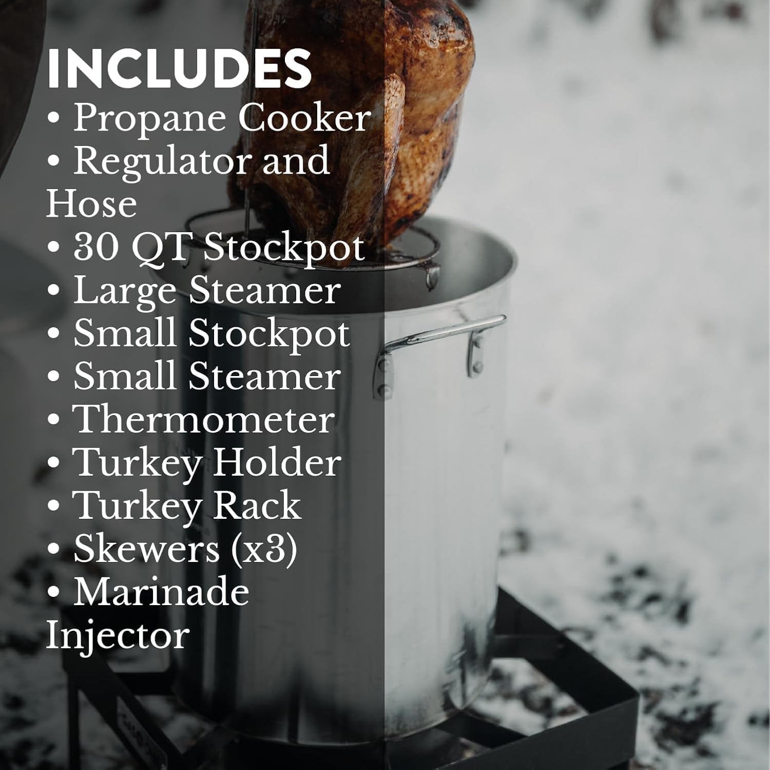 GasOne Large Turkey Fryer Set with Propane Burner – 30QT & 10QT Pots, Complete Set Outdoor Cooker for Turkey, Chicken, Crawfish, Crab, Shrimp