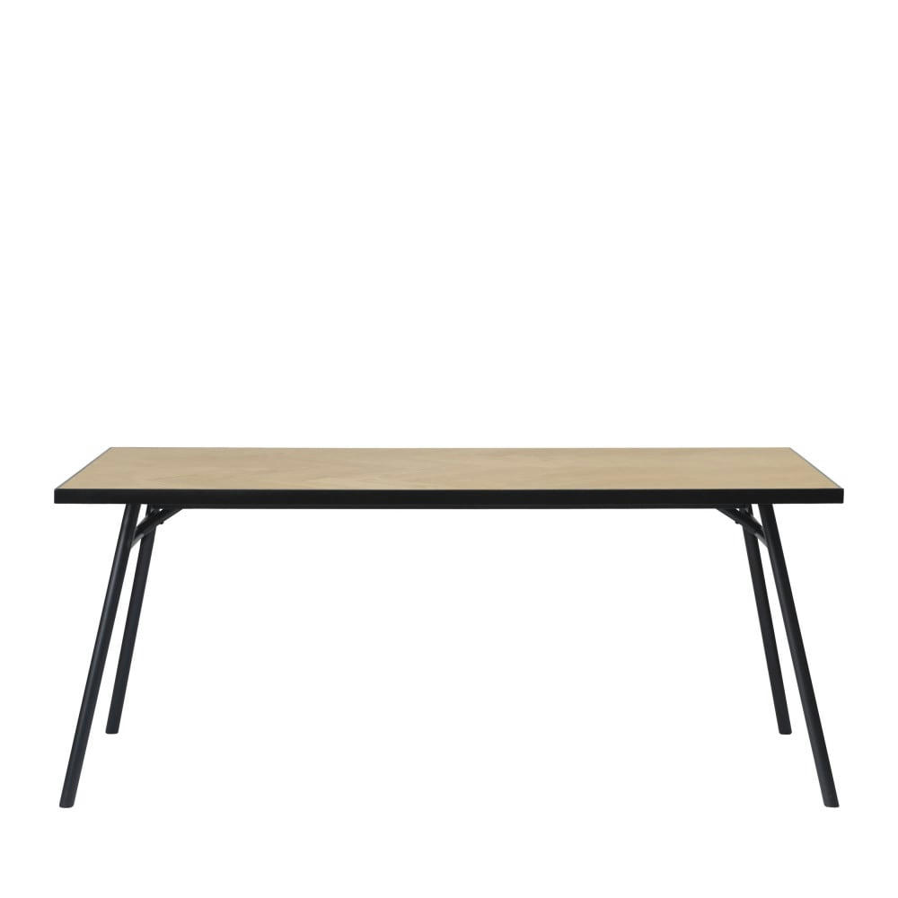 TRUDI - Table à manger en bois et métal 180x90cm bois clair