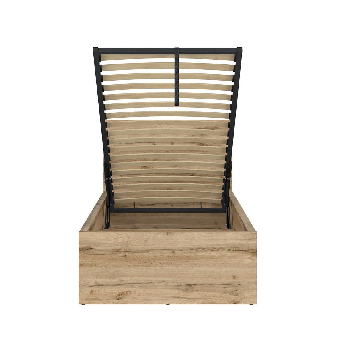 - Lit coffre 90x200 sommier inclus naturel