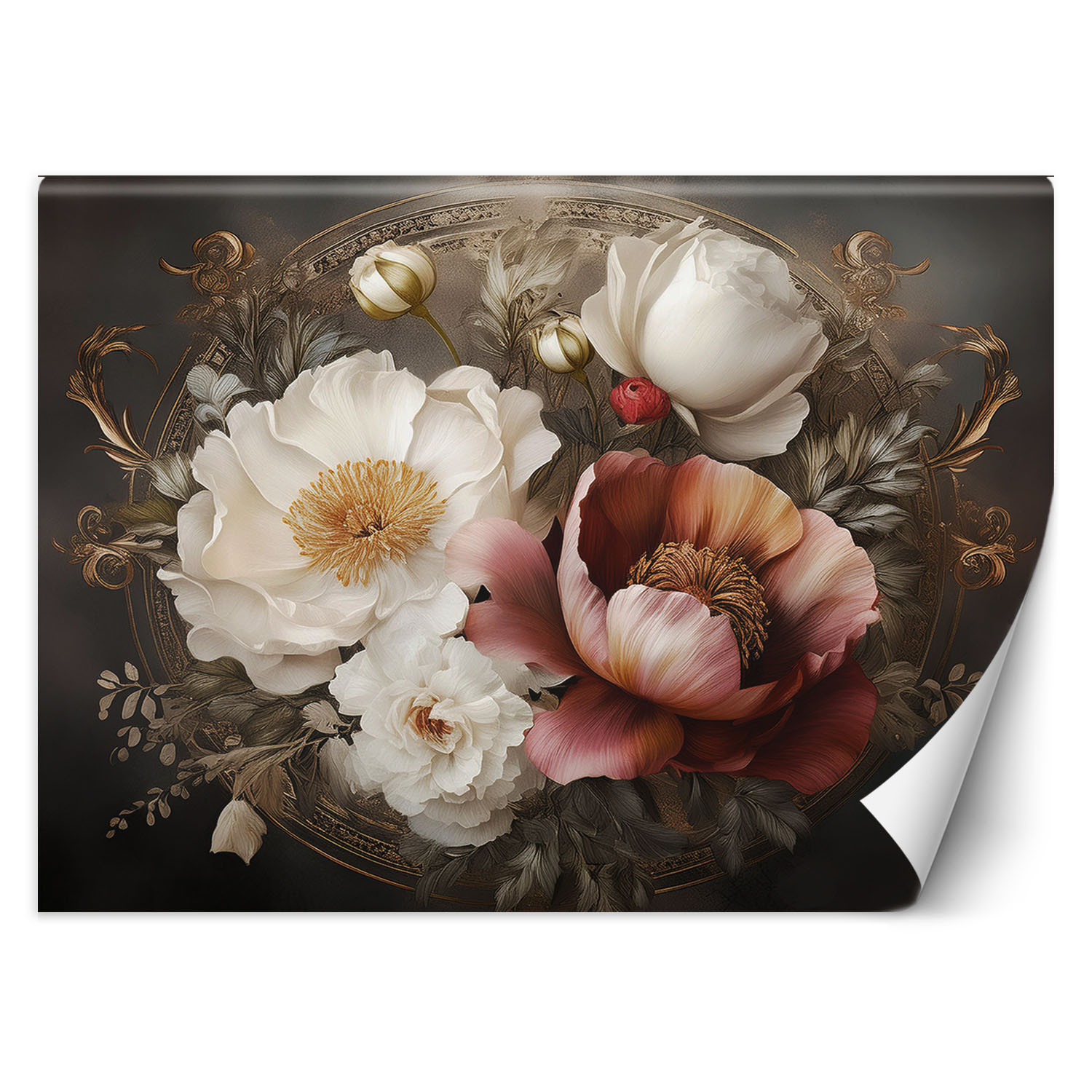 Feeby Fototapeta Naturalne botaniczne kwiaty liściaste