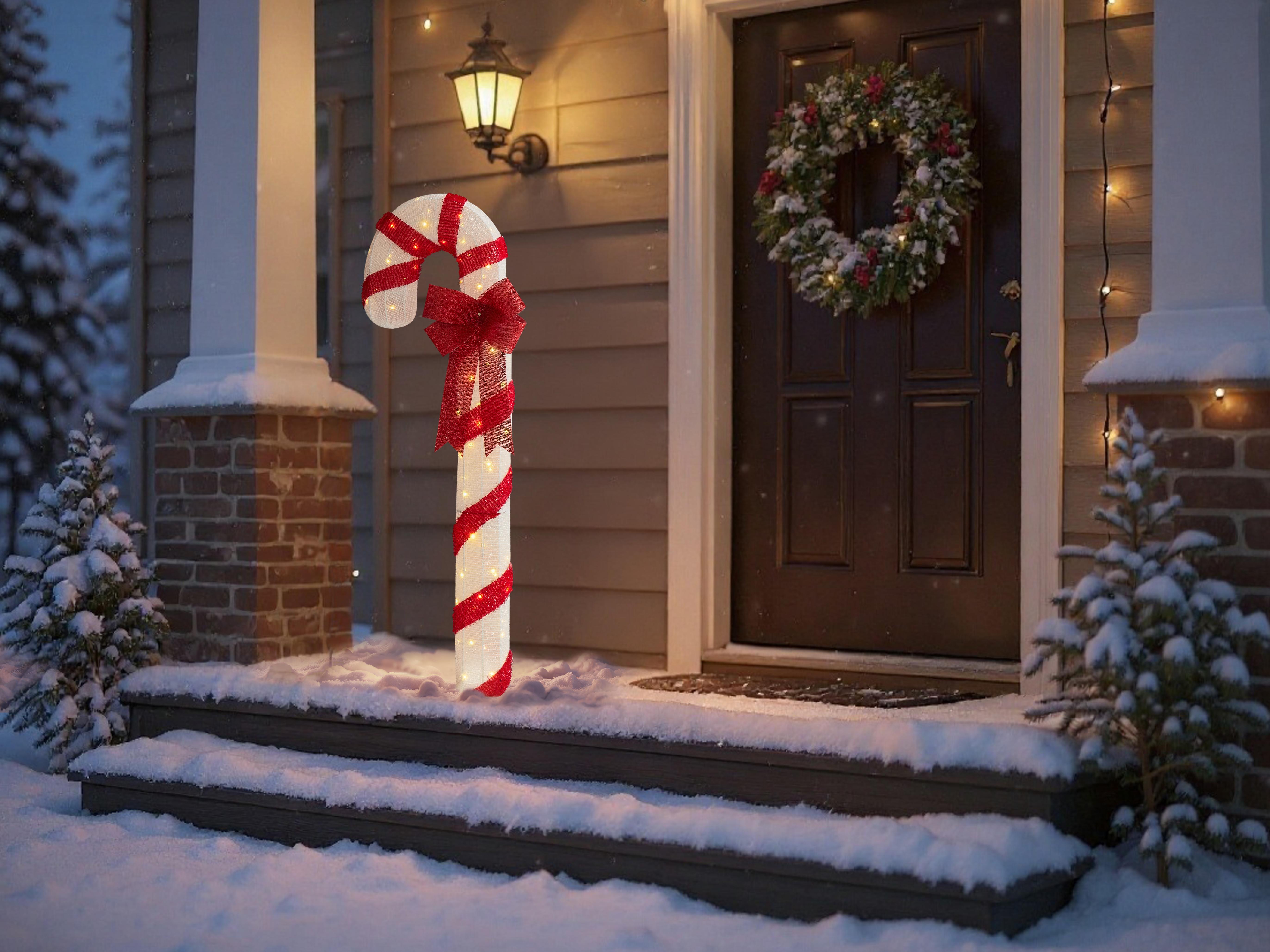 Outdoor Decoration LED ALARNI Candy Cane 150 cm Red