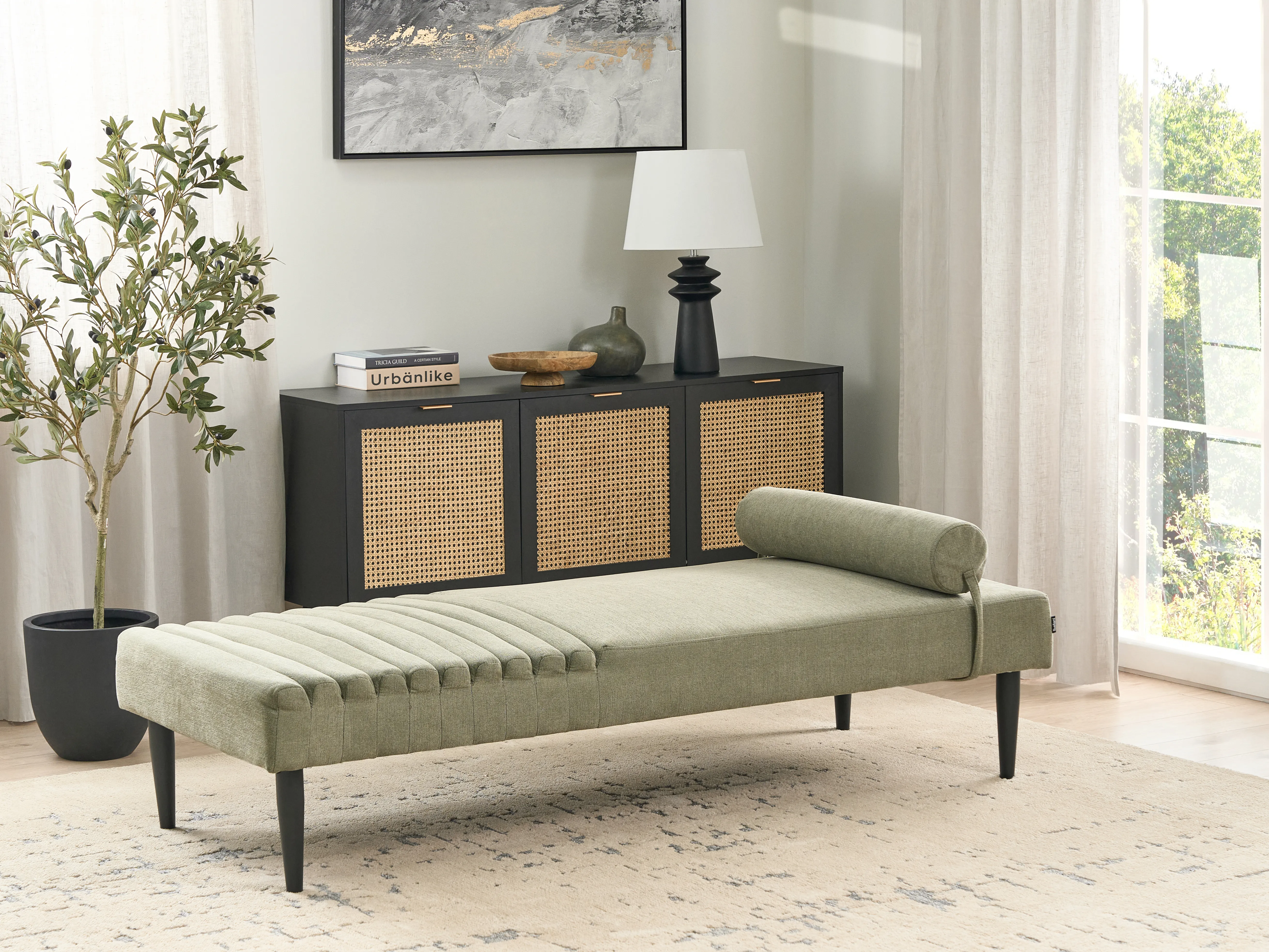 Chaise Longue MAURIAC Fabric Green