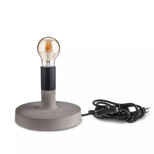 Lampa stołowaszara BETON 1xE27x60W wys:20cm V-TAC