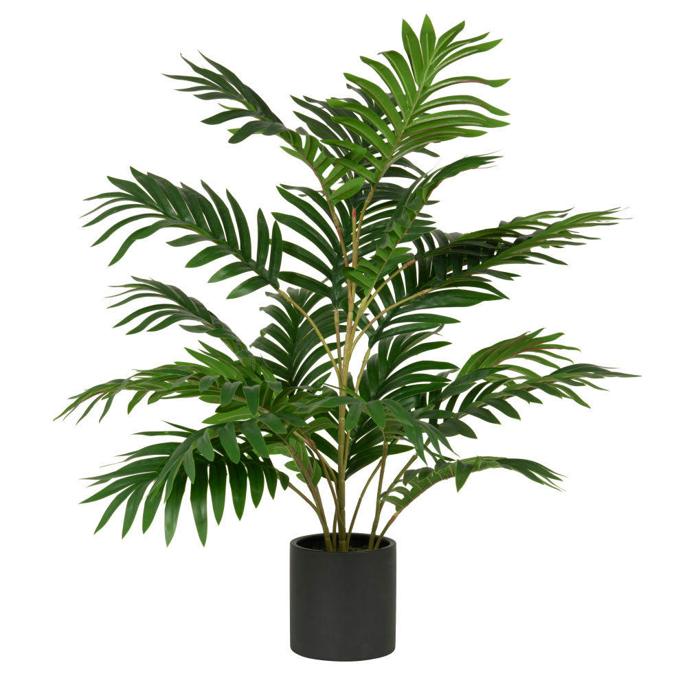 THAIS - Plante verte artificielle et pot noir