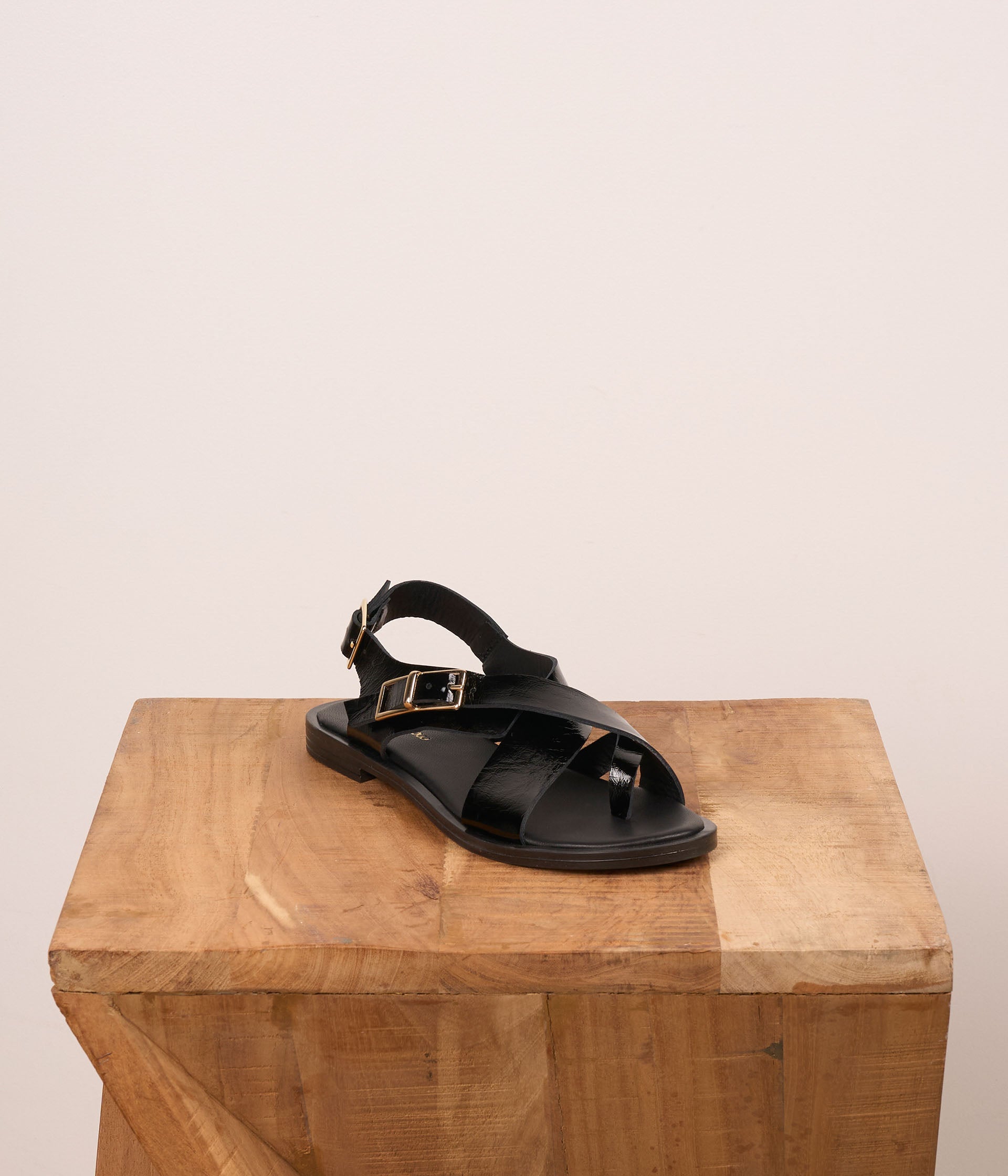 Sandales vernies noires Pita