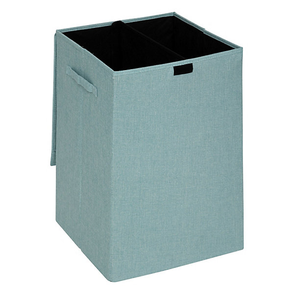 Panier à linge 74L tissu bleu artic l.36,5 x H.60 x P.37,5 cm, 5Five Simply Smart
