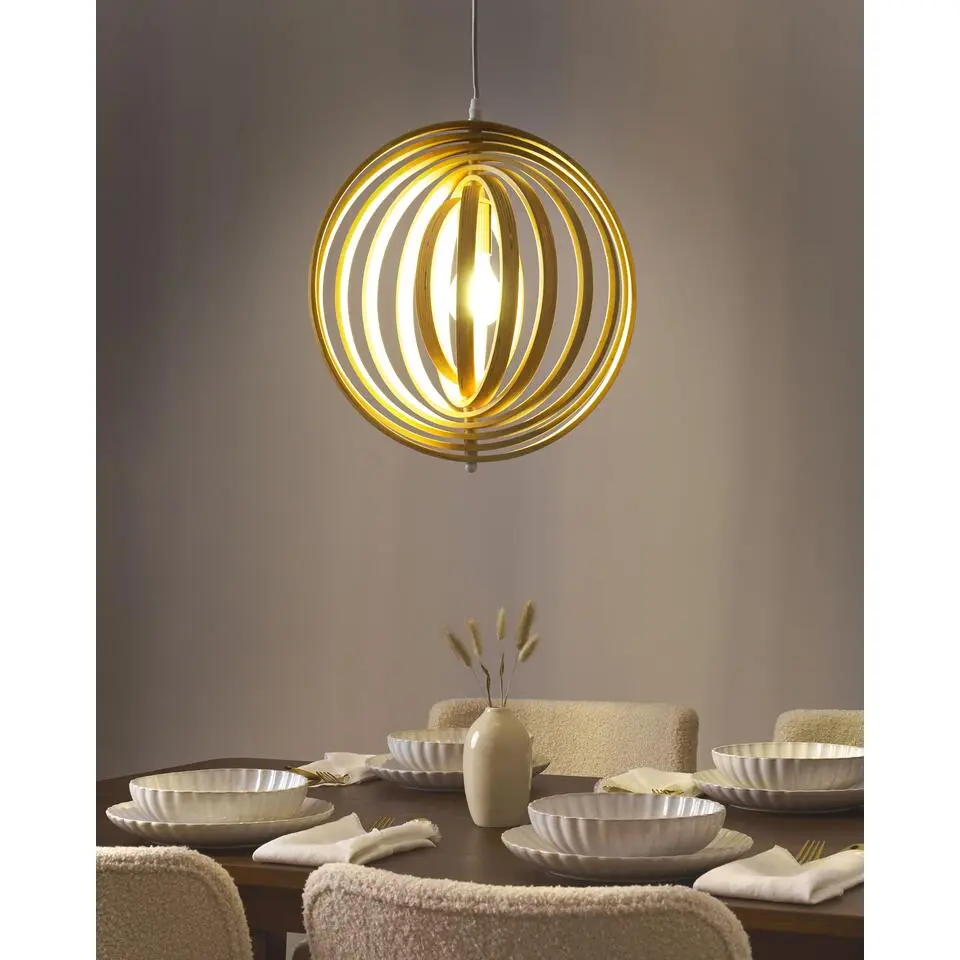 MURRELL - Hanglamp - Lichtbruin - Populierenhout