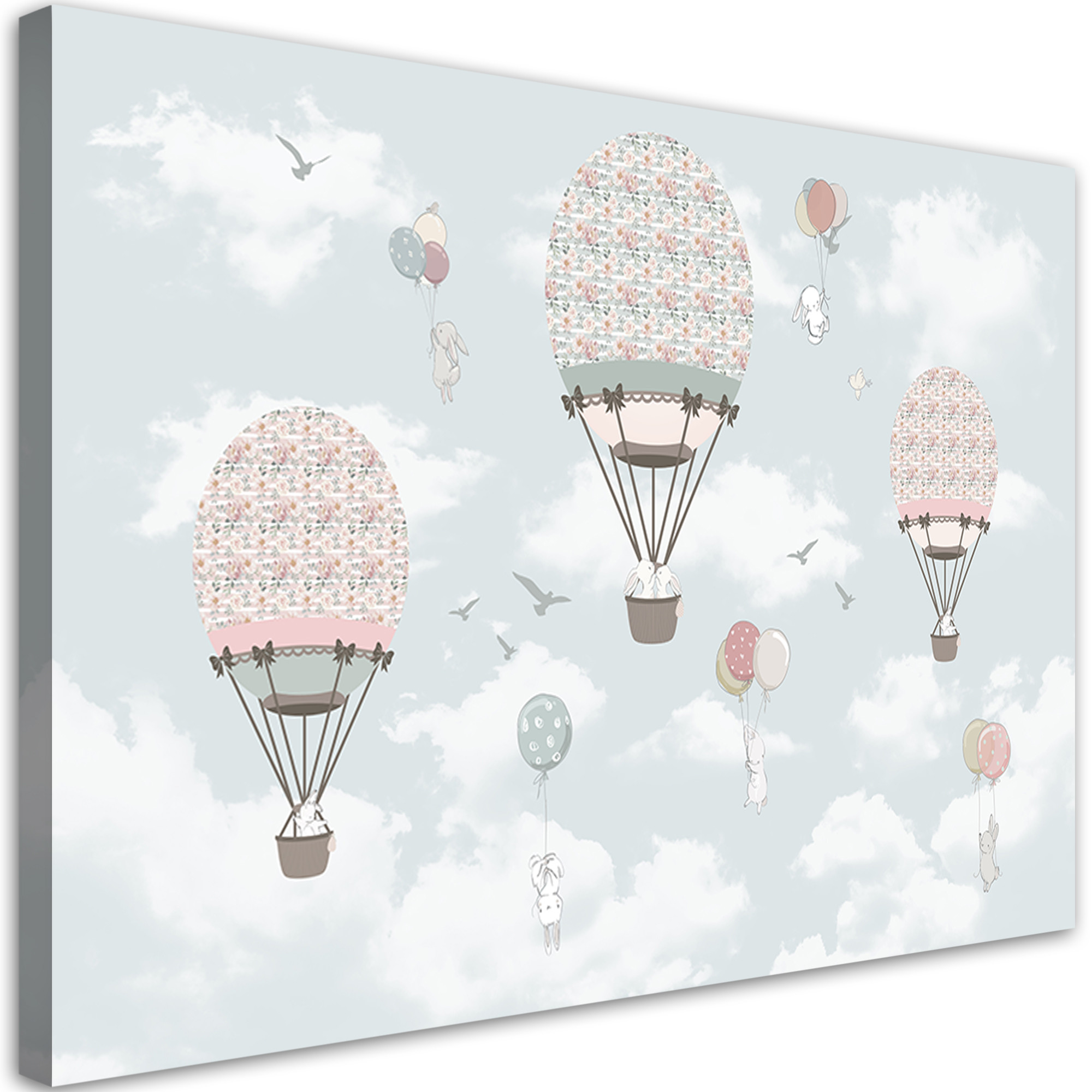 Feeby Obraz, Kolorowe zwierzątka balon 60x40