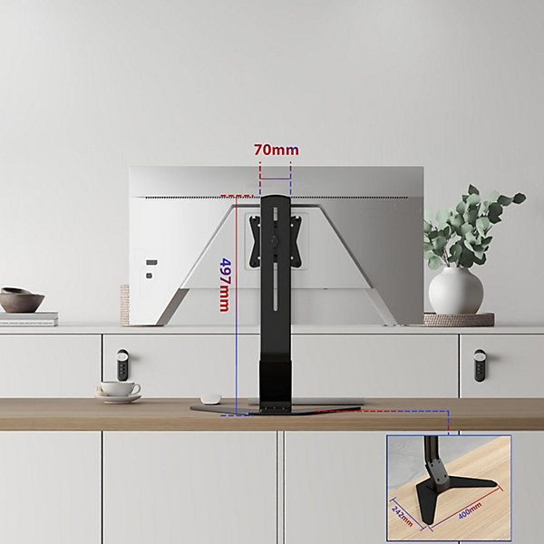 DM12D1 Support écran PC sur socle pour bureau Bras de moniteur Rotatif Inclinable Pivotant Compatible VESA 75 100 Duronic