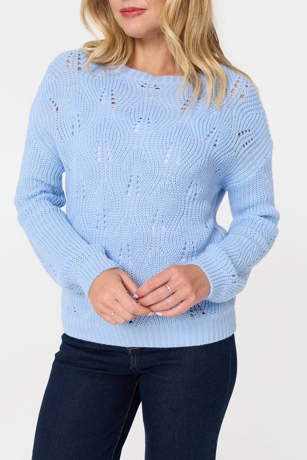 Izabel London Textured Knit Relaxed Long Sleeve Jumper