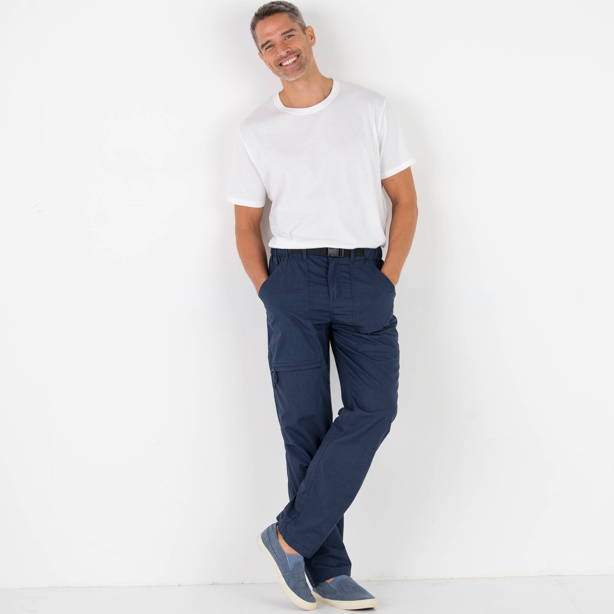 Pantalon 3/4 élastiqué   ceinture assortie