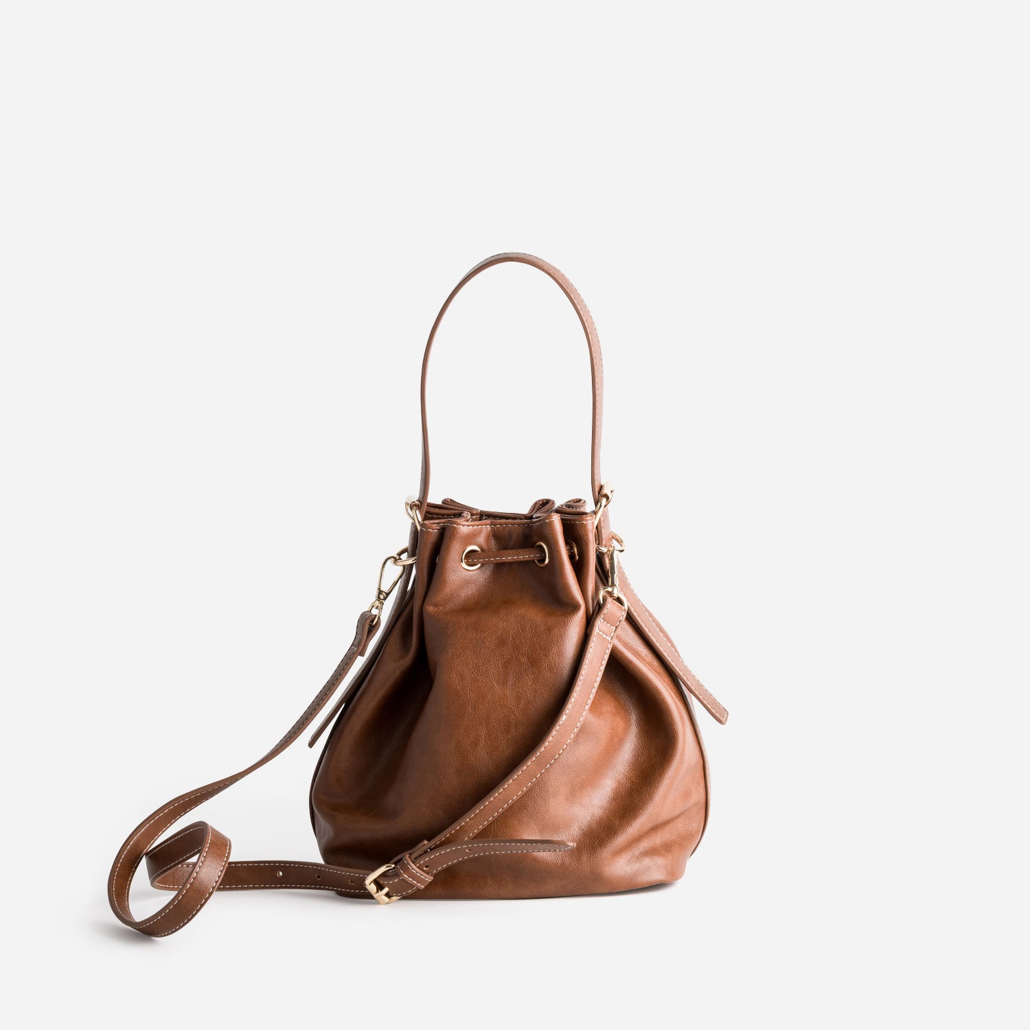 Sac seau cognac