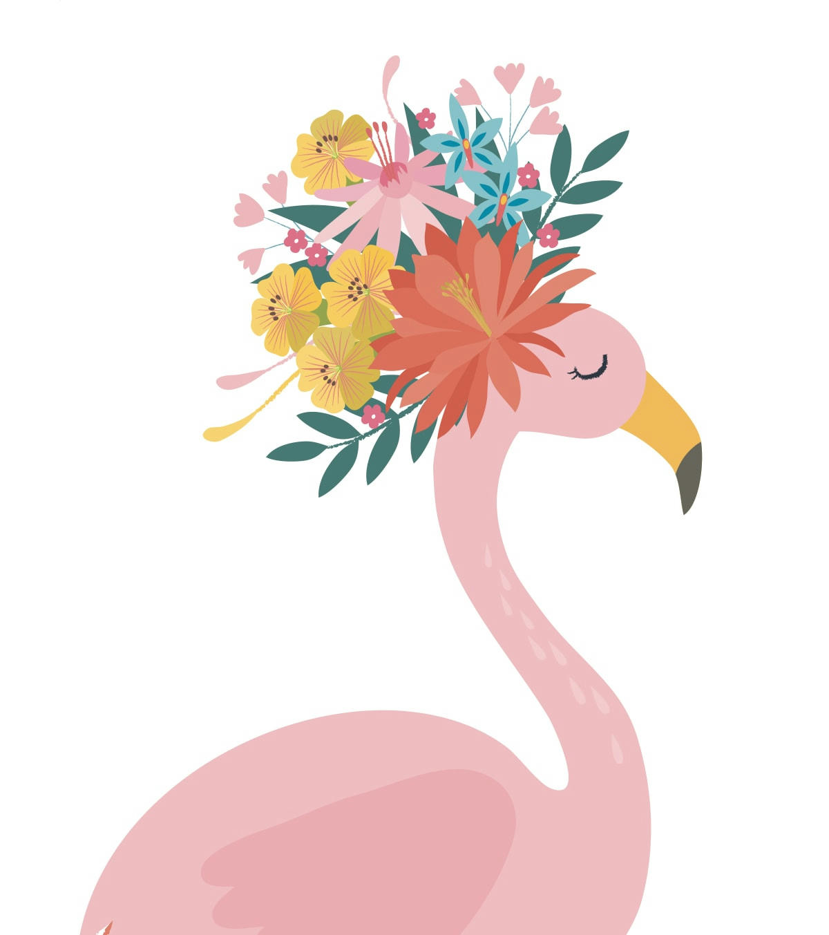 - Affiche enfant encadrée flamingo en Papier Multicolore