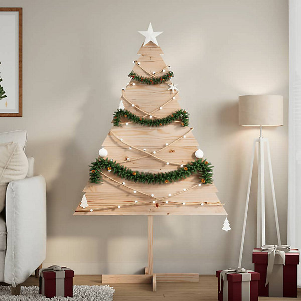 Arbre de Noël en bois pour décoration 150 cm bois massif vidaXL