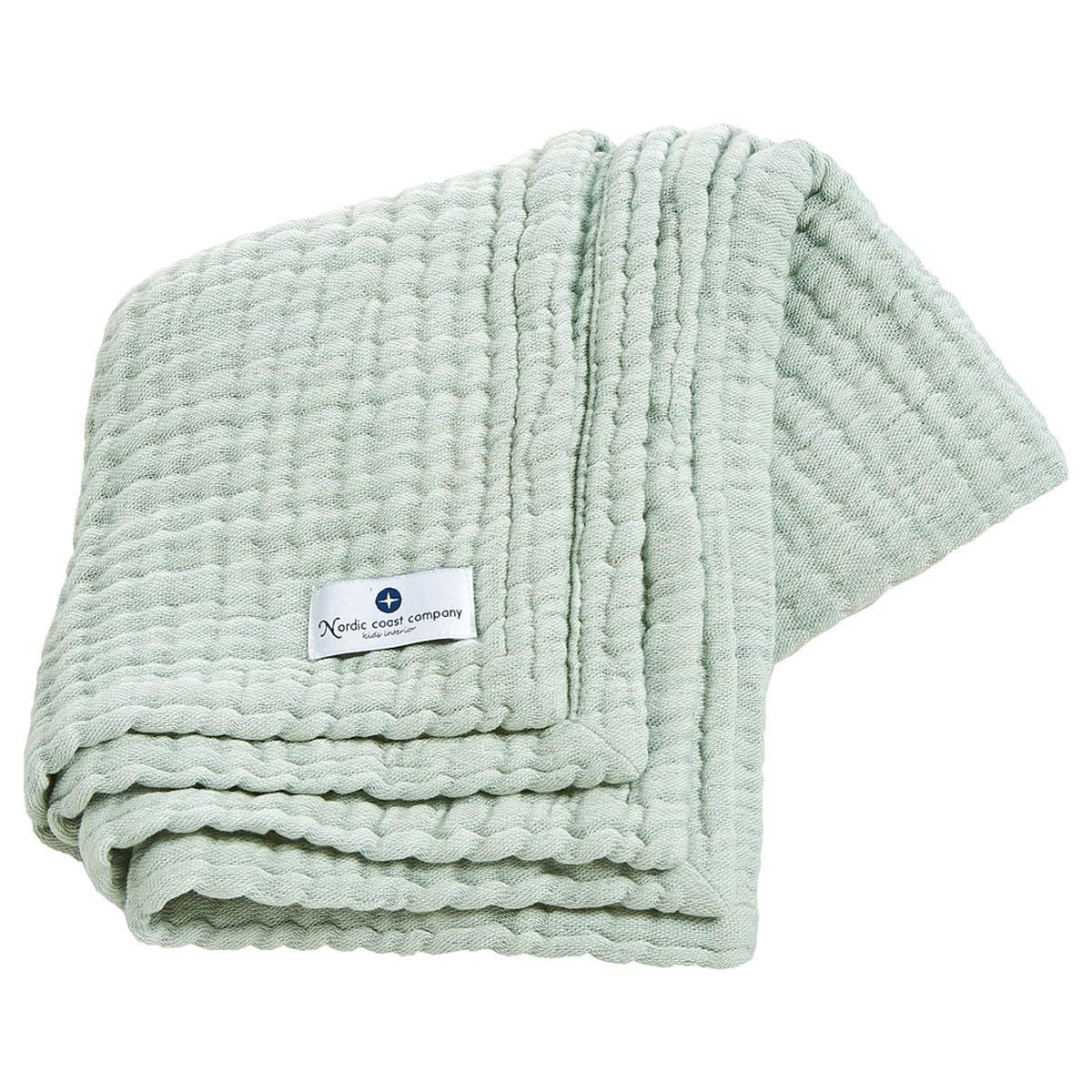 - Couverture mousseline bebe coton vert 80x80 cm