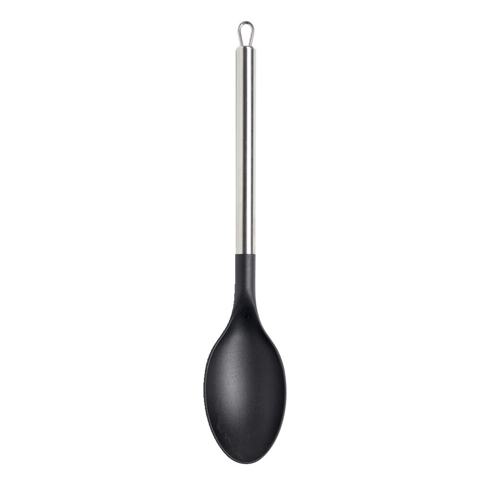 Cuillère à servir en plastique noir avec manche en inox L.34,3cm