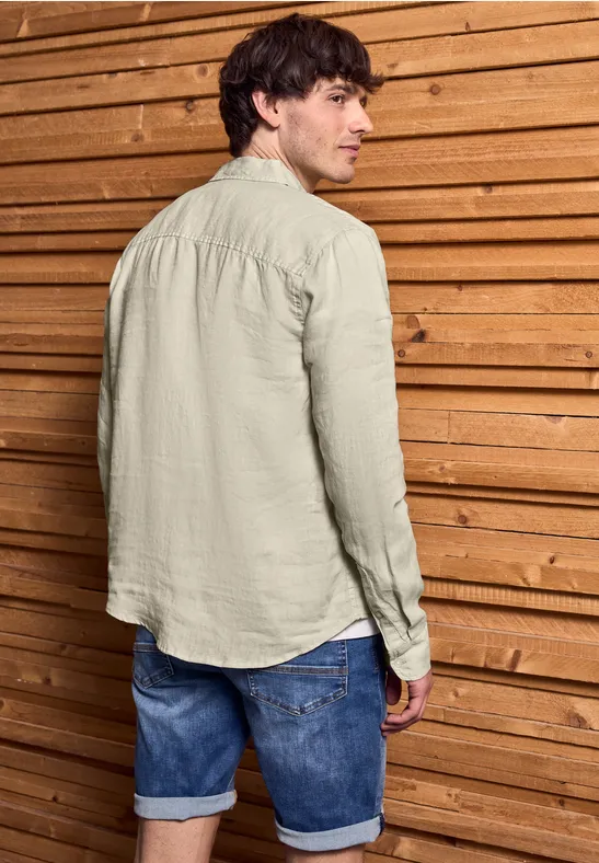 Langarmhemd aus Leinen