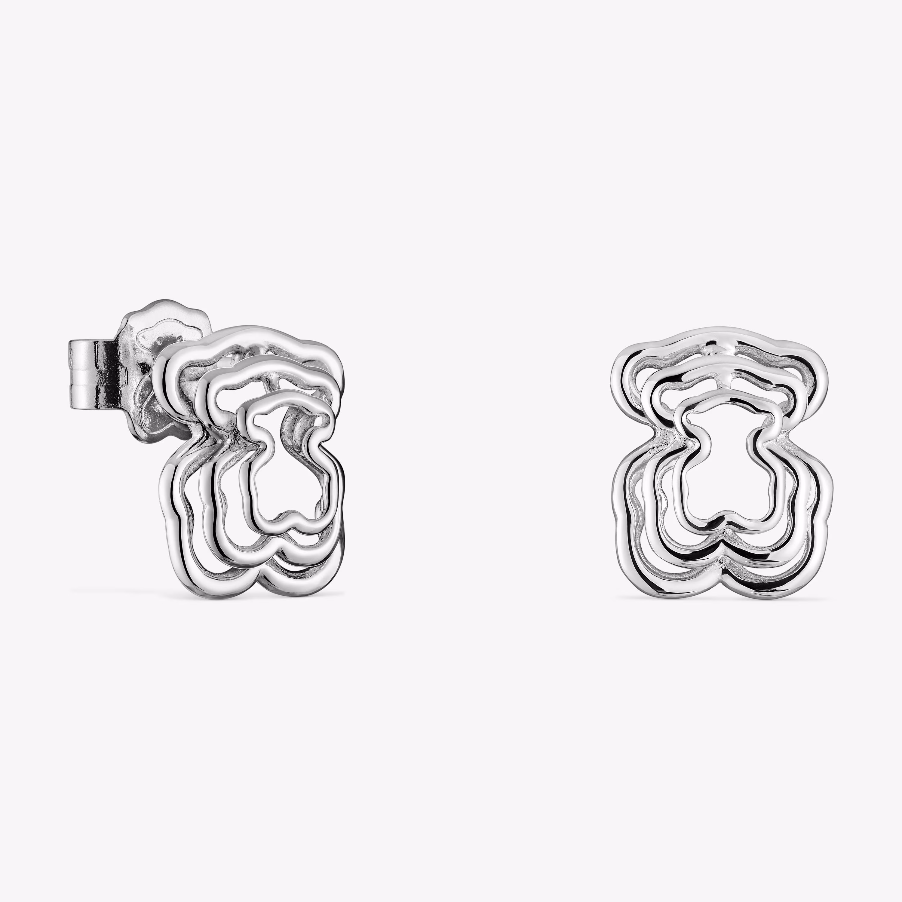 Pendientes oso de plata Bickie