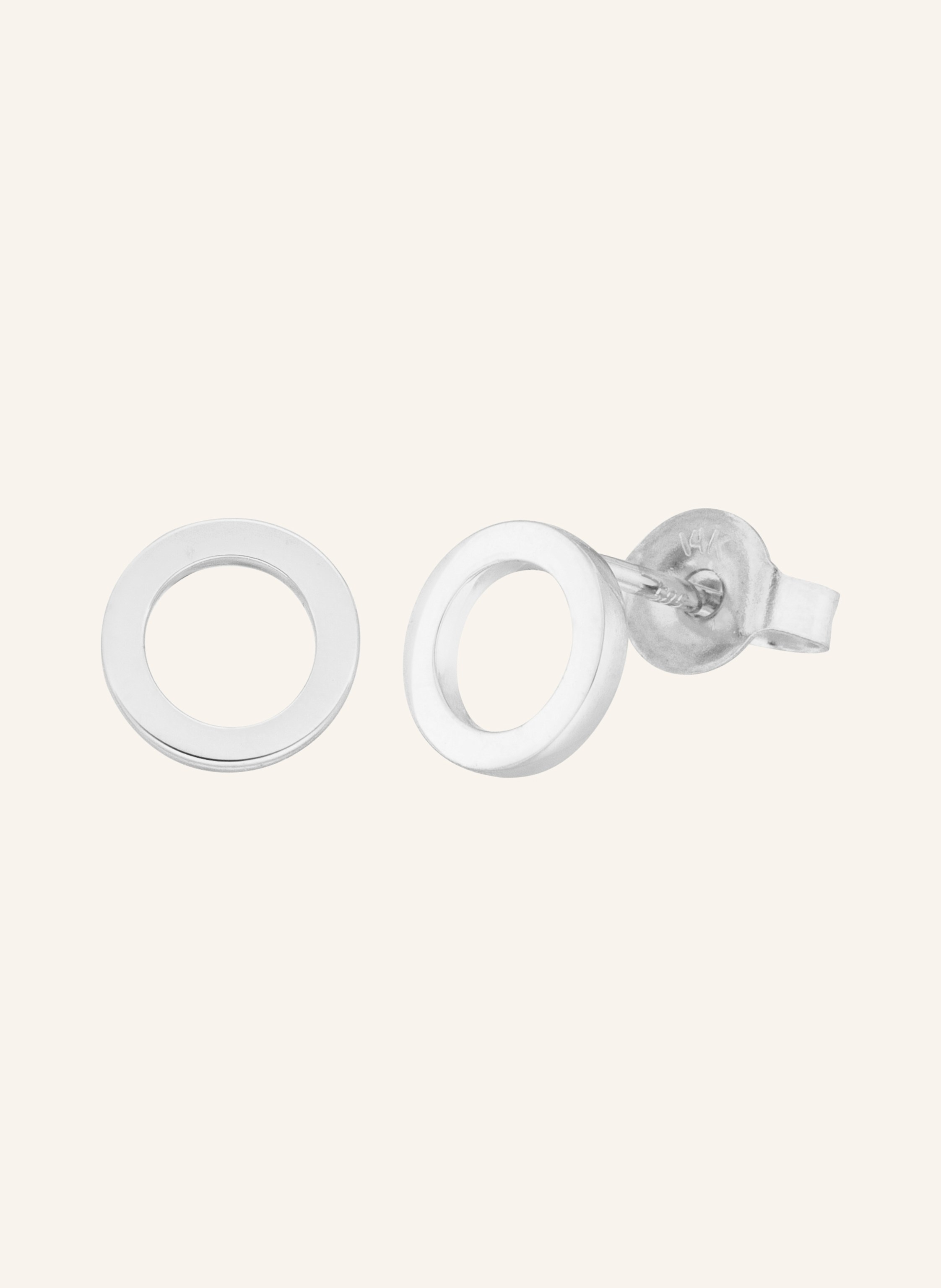 Leaf Ohrstecker CIRCLE aus 14 Karat Weißgold
