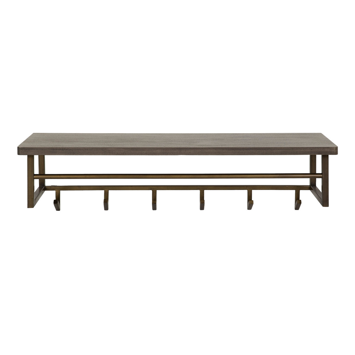 Giga Meubel Kapstok Ferro Hoedenplank - Brons - 6-Haken - 100x33x26cm