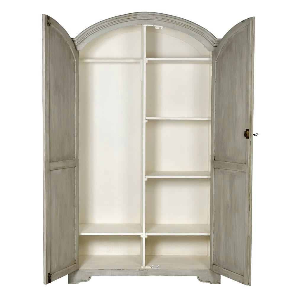 Saint Rémy - Armoire en bois de manguier gris perle