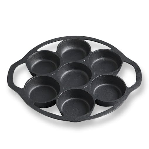 SOGA 2X Cast Iron Takoyaki Fry Pan Octopus Balls Maker 7 Hole Grill Mold 32cm