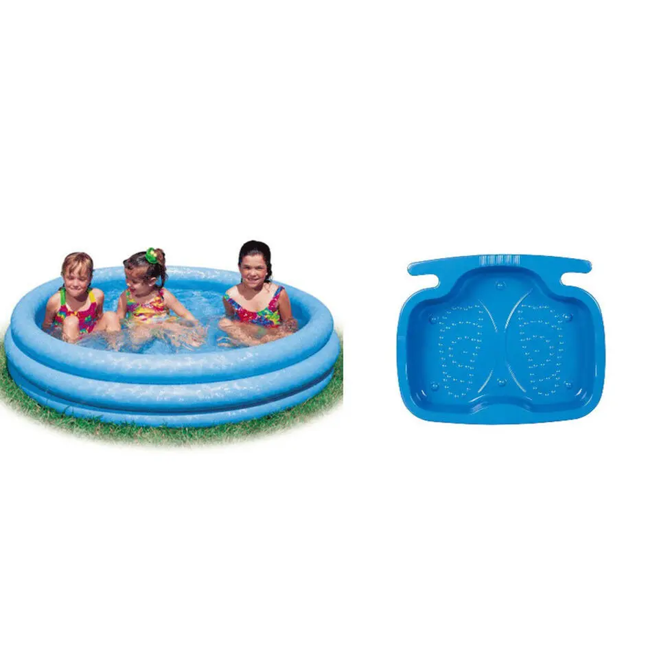 Intex kinderzwembad - blauw - inclusief voetenbadje - 147 cm