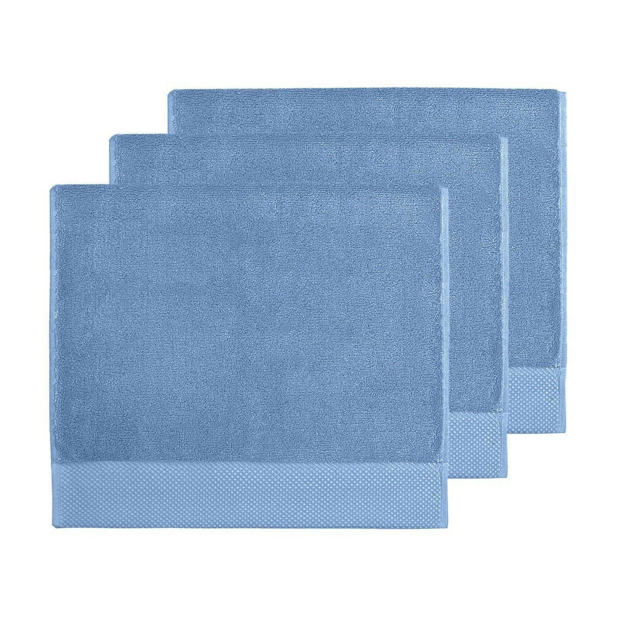 SENSOFT - 3 grandes serviettes d'invité zéro twist 560g cobalt 40x60 cm