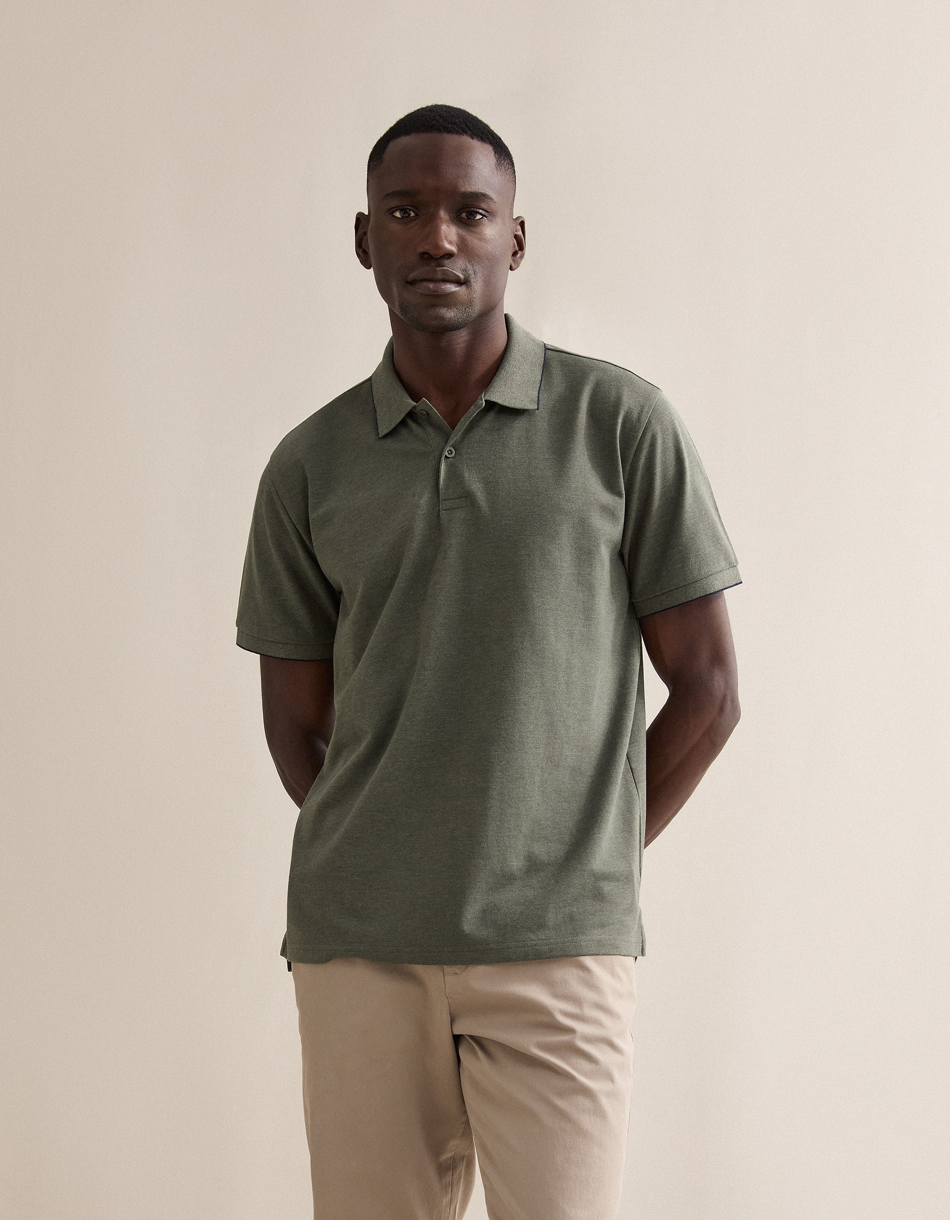 Polo, Homem, Verde Escuro