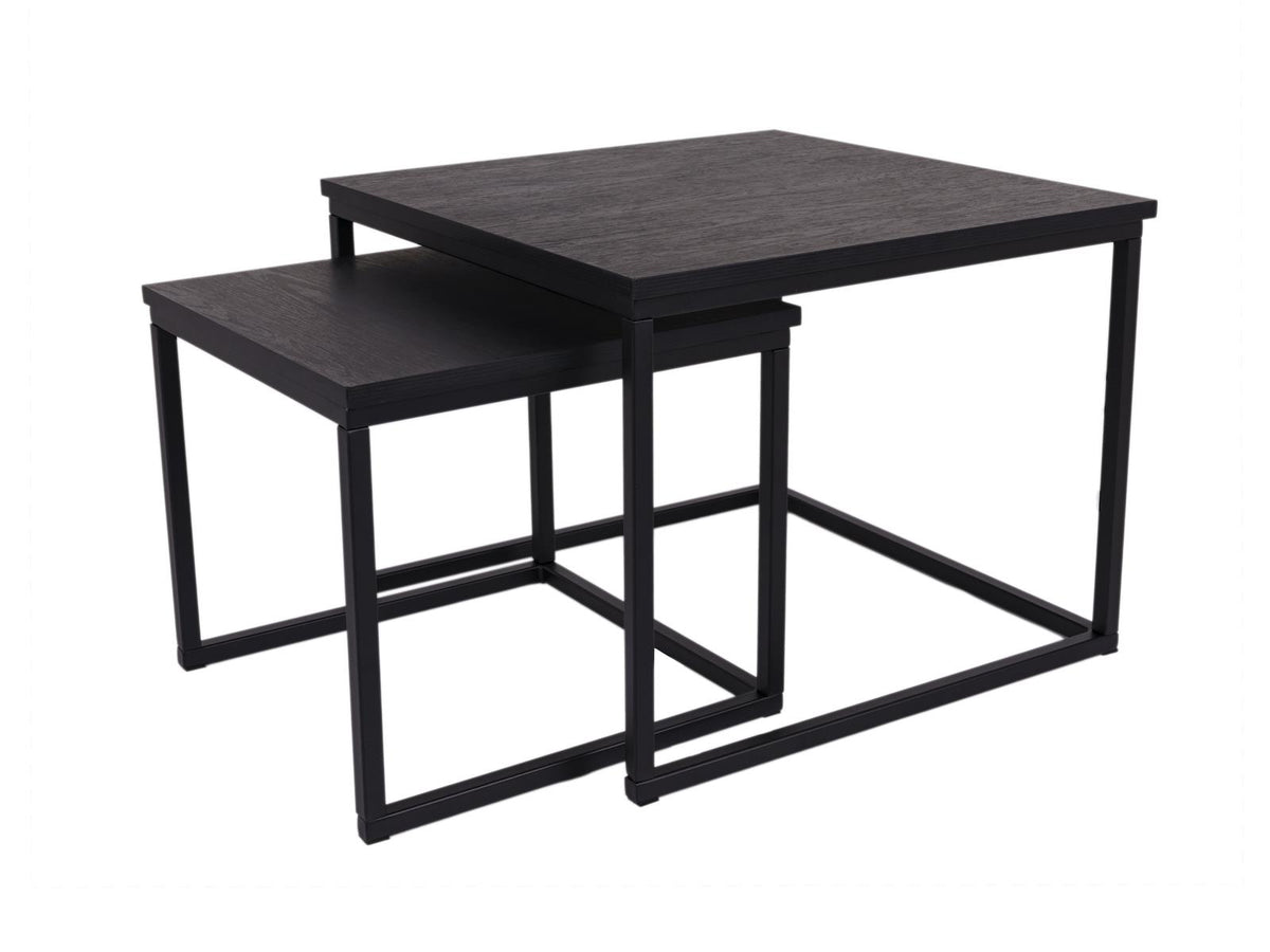MaximaVida vierkante salontafel set Chicago XL zwart 60 cm - pinewood fineer