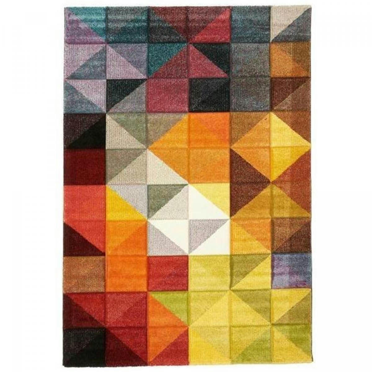 MARIX - Tapis salon multicolore 100x100 carré