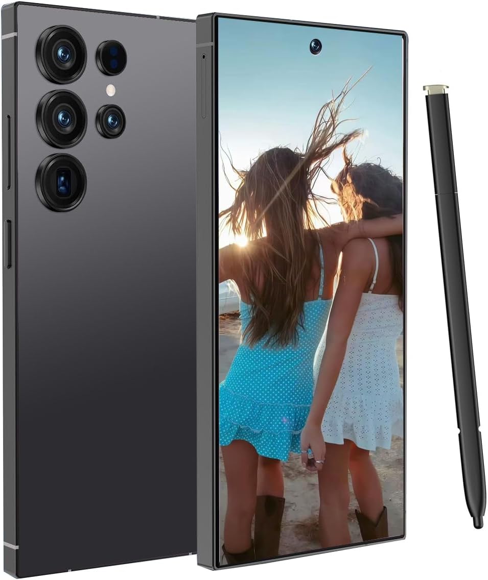 i25 Ultra 5G Unlocked Smartphone | 8GB RAM + 256GB Storage | Android 15 Cell Phone with Built-in Stylus, 6.9 FHD+ 120Hz Display, 6800mAh Long Battery, Dual SIM, Face ID, GPS & Global Bands (Black)