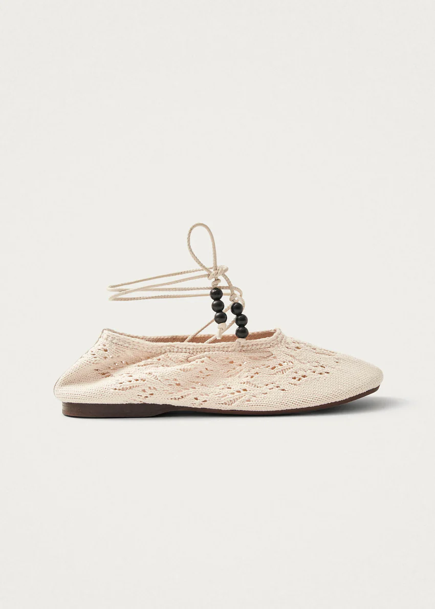 Rosemary Crochet Cream Ballet Flats