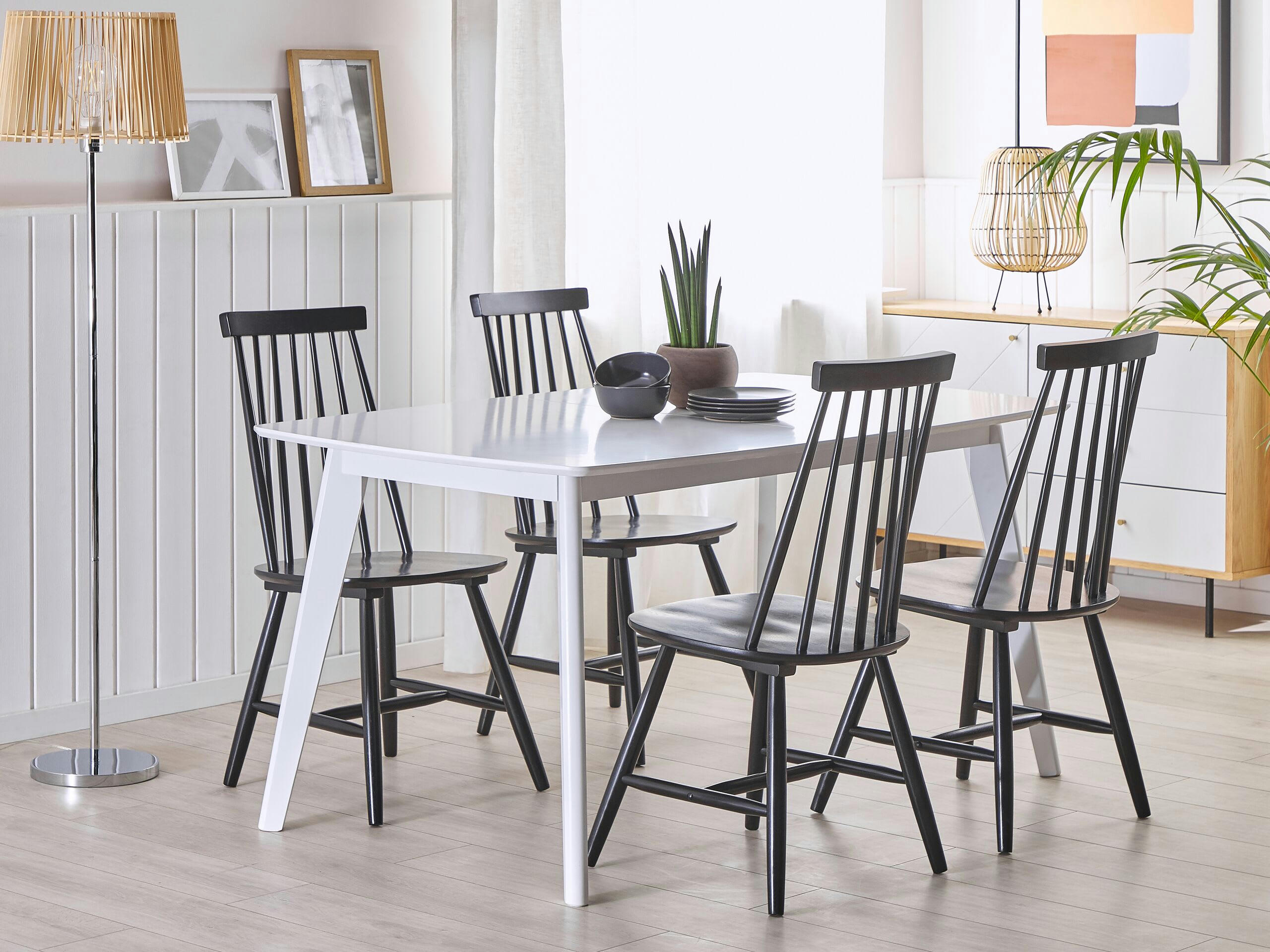 BURBANK - Lot de 2 chaises noires en bois